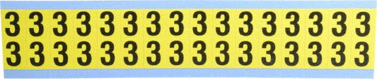 Stranco Incorporated SB3-3 Number & Letter Label "3", Rectangle, 0.5625" Wide