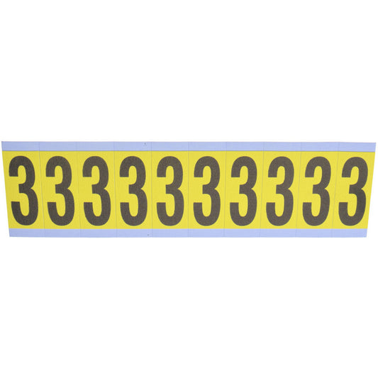 Stranco Incorporated SB5-3 Number & Letter Label "3", Rectangle, 1" Wide