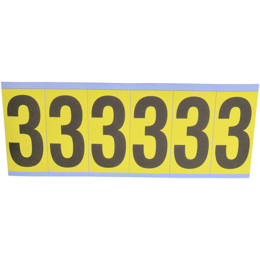 Stranco Incorporated SB6-3 Number & Letter Label "3", Rectangle, 1.5" Wide