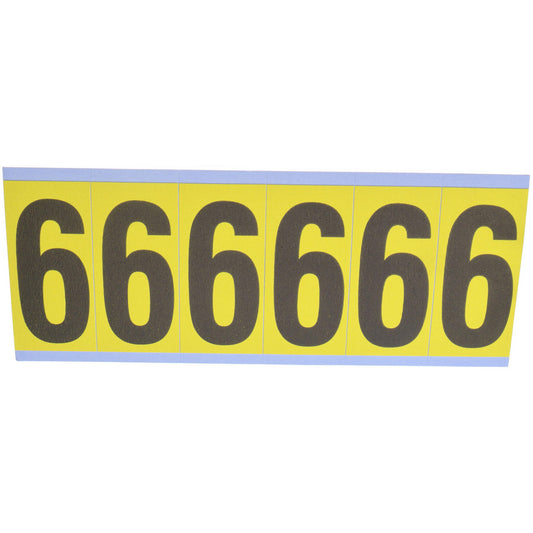 Stranco Incorporated SB6-6 Number & Letter Label "6", Rectangle, 1.5" Wide