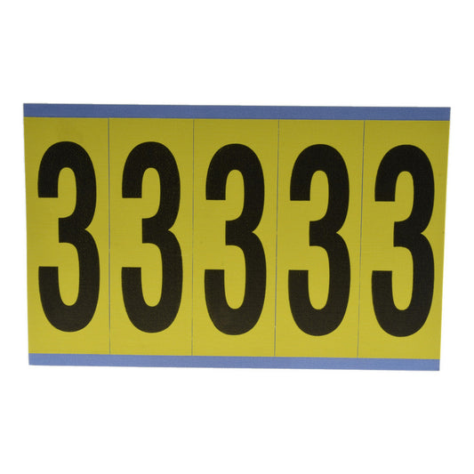 Stranco Incorporated SB7-3 Number & Letter Label "3", Rectangle, 1.75" Wide, 5" High