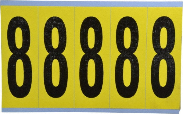 Stranco Incorporated SB7-8 Number & Letter Label "8", Rectangle, 1.75" Wide, 5" High