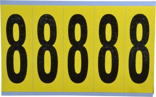 Stranco Incorporated SB7-8 Number & Letter Label "8", Rectangle, 1.75" Wide, 5" High