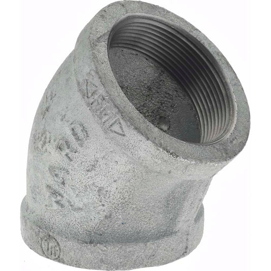 Value Collection G120 50 Malleable Iron Pipe 45 &deg Elbow 2" Fitting