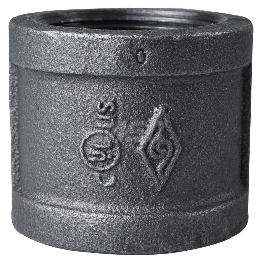 Value Collection MDB220 40-2 Size 1-1/2", Class 150, Malleable Iron Black Pipe Coupling (Right Hand)