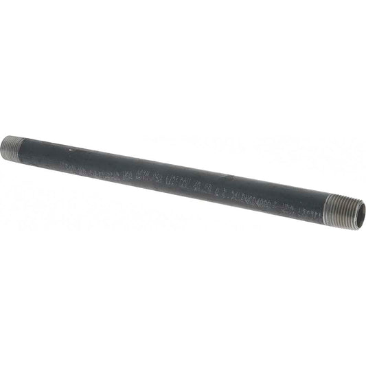 Value Collection NB04120 Black Pipe Nipple 1/2" Dia x 12" Long, Schedule 40