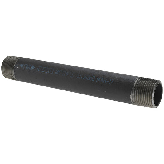 Anvil 0330026808 Black Pipe Nipple 1" Dia x 9" Long, Schedule 40