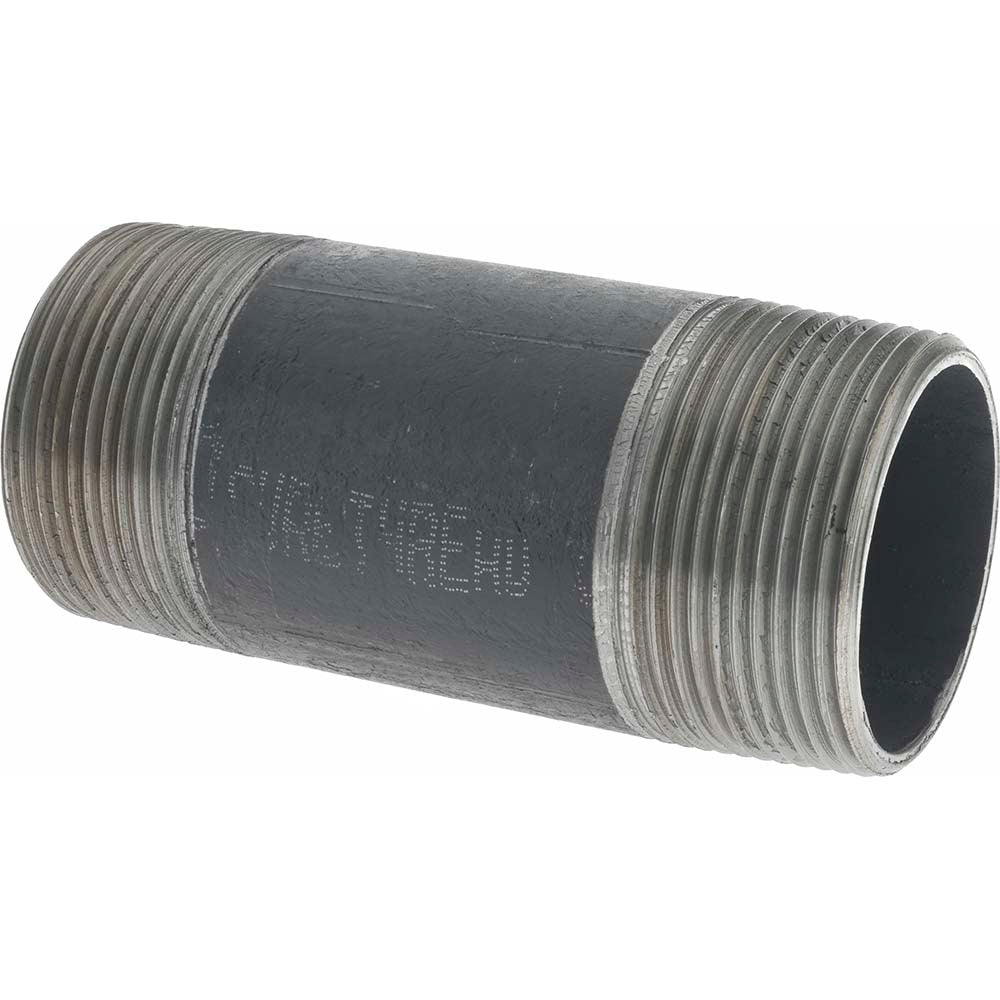 Value Collection NB08040 Black Pipe Nipple 1-1/2" Dia x 4" Long, Schedule 40