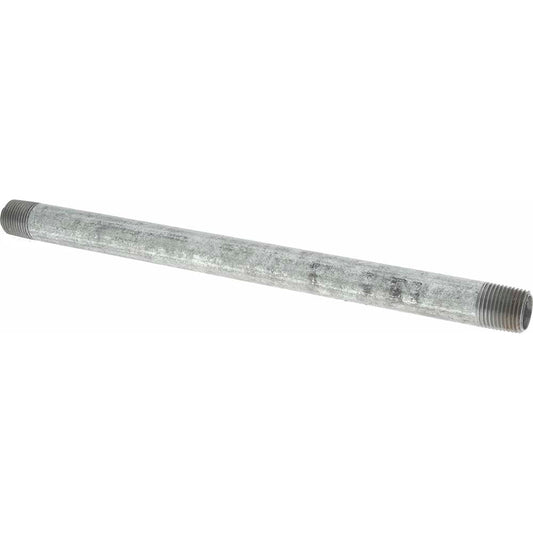 Value Collection NG04120 Galvanized Pipe Nipple 1/2", 12" Long, Schedule 40, Steel