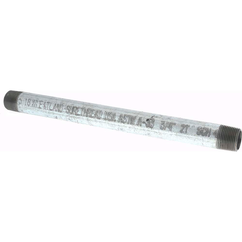 Value Collection NG05120 Galvanized Pipe Nipple 3/4", 12" Long, Schedule 40, Steel