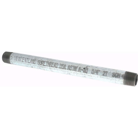 Value Collection NG05120 Galvanized Pipe Nipple 3/4", 12" Long, Schedule 40, Steel