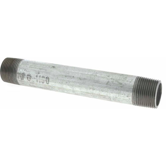 Value Collection NG06080 Galvanized Pipe Nipple 1", 8" Long, Schedule 40, Steel