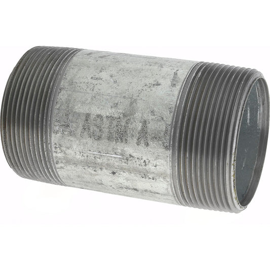 Value Collection NG09040 Galvanized Pipe Nipple 2", 4" Long, Schedule 40, Steel