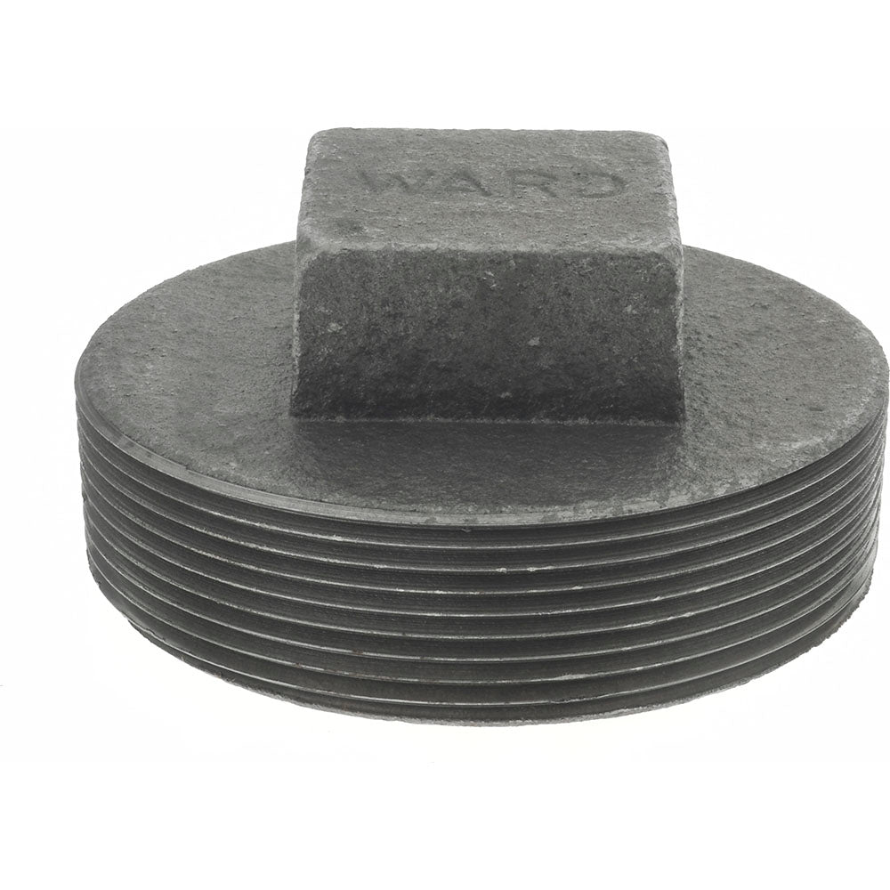 Value Collection B291 100 Size 4", Class 150, Malleable Iron Black Pipe Square Plug