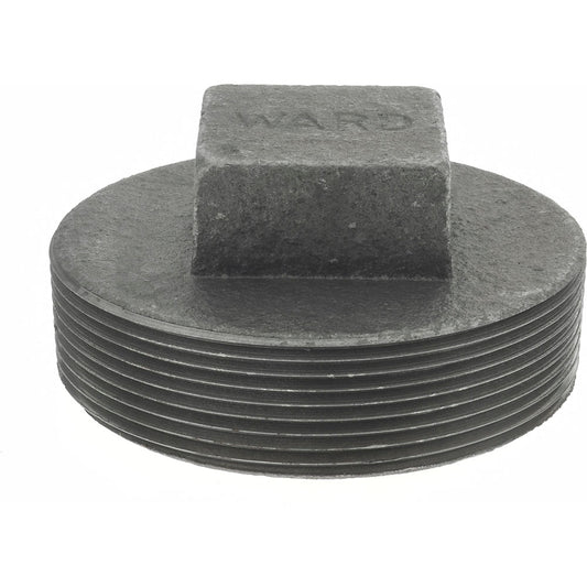 Value Collection B291 100 Size 4", Class 150, Malleable Iron Black Pipe Square Plug