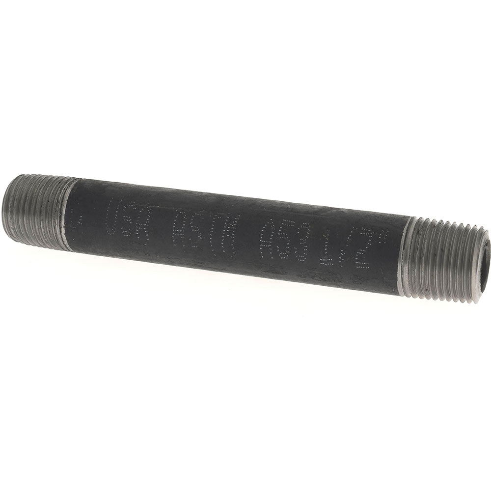 Value Collection 1/2139.7BLKBN80 Black Pipe Nipple 1/2" Dia x 5-1/2" Long, Schedule 80