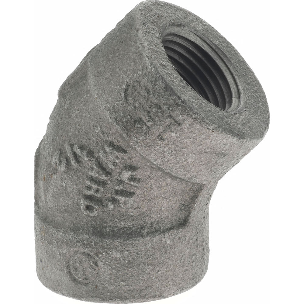 Value Collection B120 15 300# Size 1/2", Class 300, Malleable Iron Black Pipe 45&deg Elbow