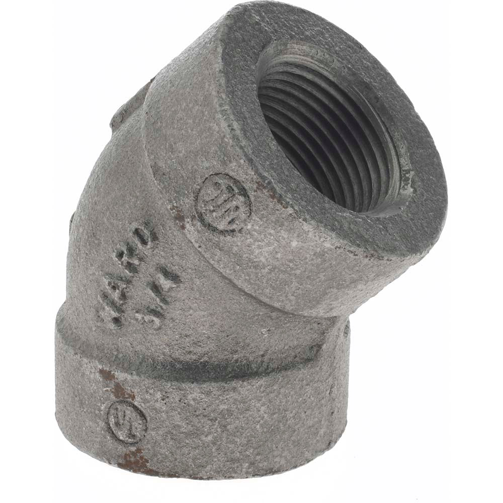 Value Collection B120 20 300# Size 3/4", Class 300, Malleable Iron Black Pipe 45&deg Elbow
