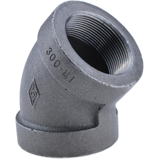 Value Collection B120 50 300# Black 45 &deg Elbow 2", Threaded