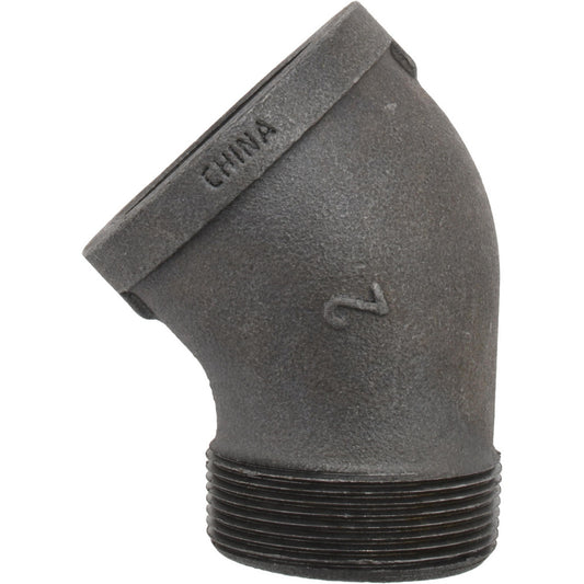 Value Collection B121 50 Black 45 &deg Street Elbow 2", Threaded