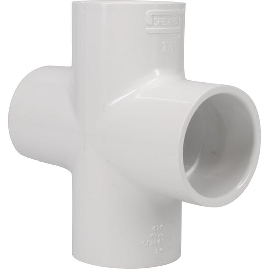 Value Collection 420-015 1-1/2" PVC Plastic Pipe Cross