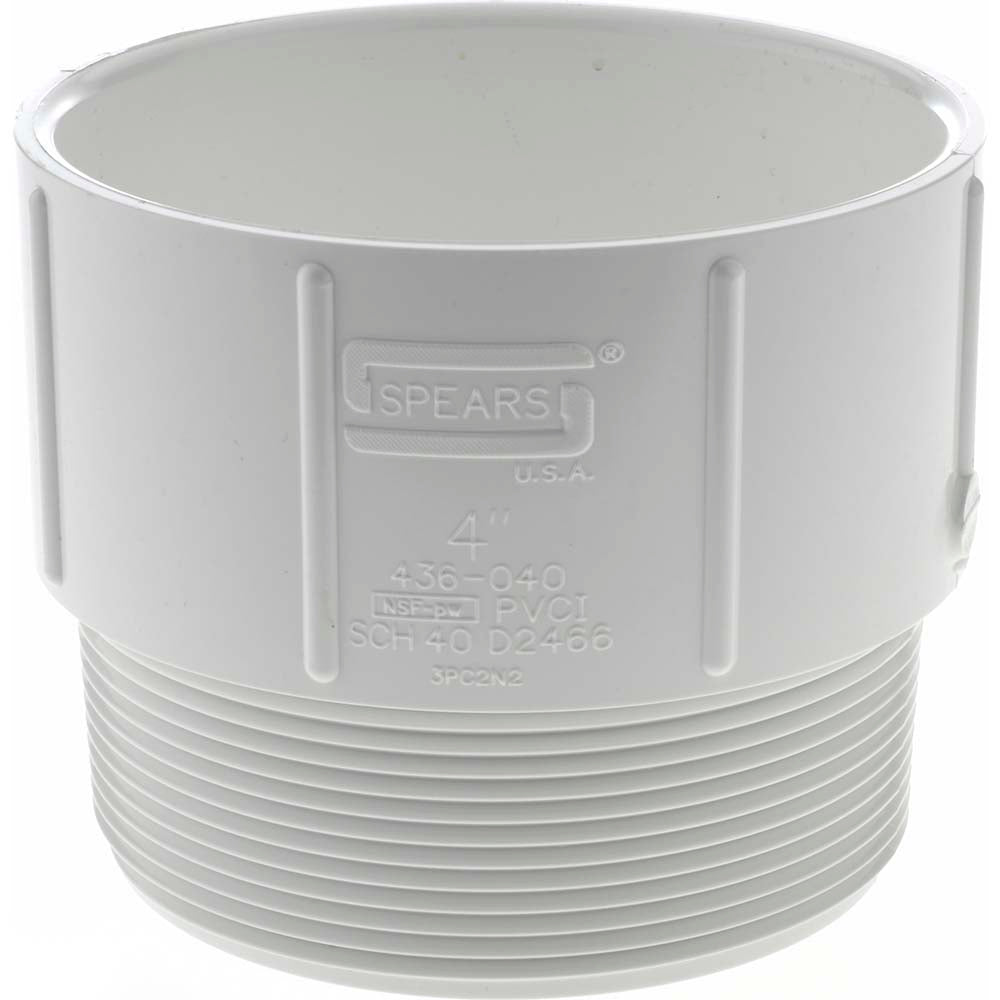 Value Collection 436-040 4" PVC Plastic Pipe Male Adapter