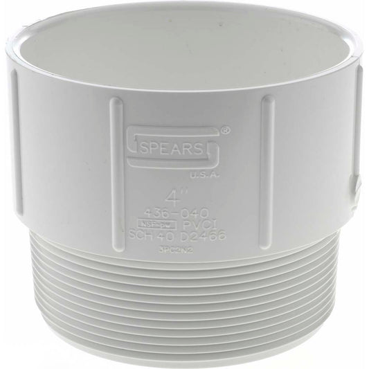 Value Collection 436-040 4" PVC Plastic Pipe Male Adapter