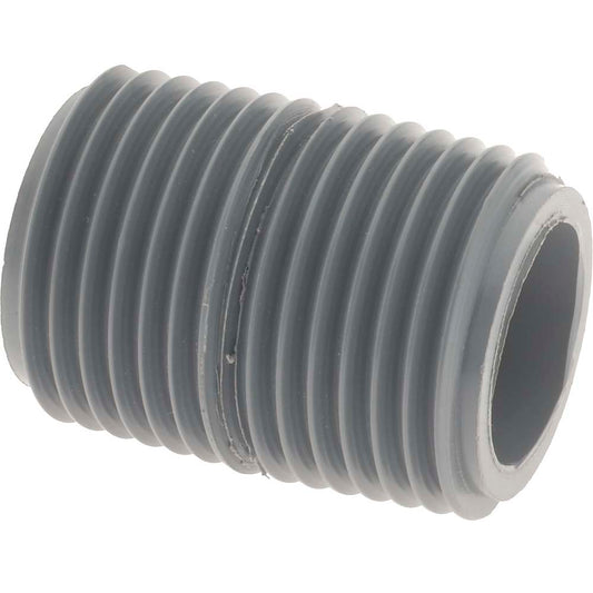 Value Collection 882-005C 1/2" Pipe, 1-1/8" Long CPVC Threaded Plastic Pipe Nipple