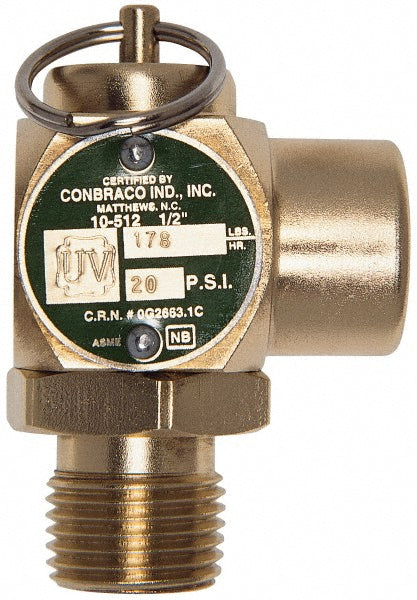 Apollo 10-512-B30 ASME Safety Relief Valve 1/2" Inlet, 30 Max psi