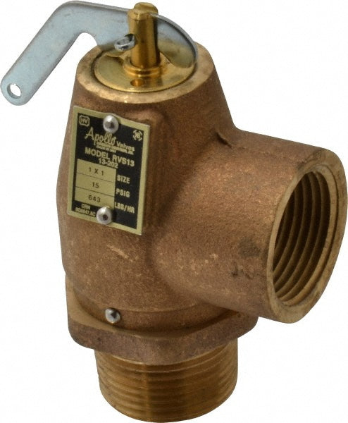 Apollo 13-202-B15 ASME Low Pressure Steam Heating Relief Valve 1" Inlet, 15 Max psi