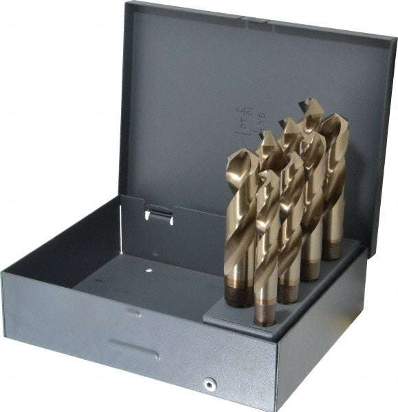 Chicago-Latrobe 69868 Drill Bit Set Reduced Shank Drill Bits, 8 Pc, 1" Drill Bit Size, 118 &deg, Cobalt