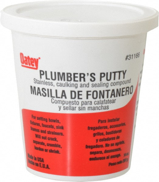 Oatey 31166 Plumbers Putty Type Plumber's Putty  Container Size 14 oz.  For Use With & Strainer Baskets Frames faucets  Color Silver  PSC Code 8040  Product Service Code 8040