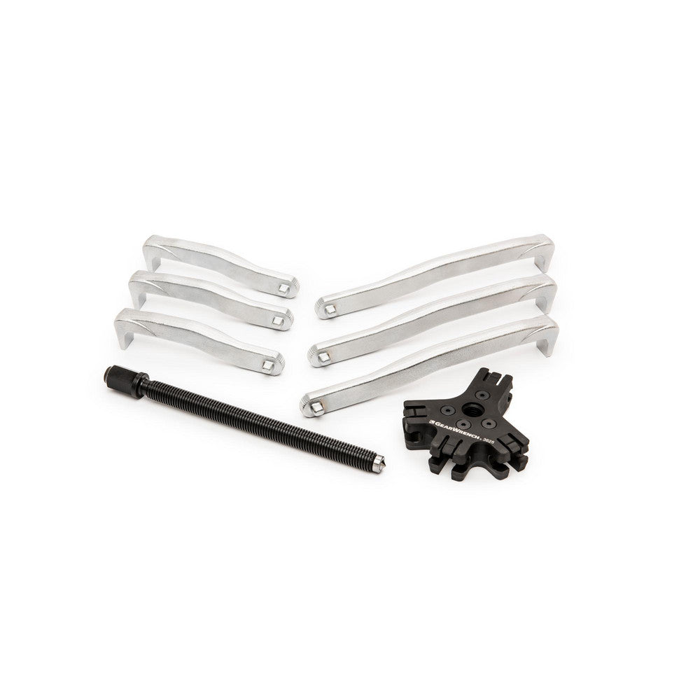GEARWRENCH 3628D Pullers & Separators Type Internal/External Puller Applications Automotive Application Automotive Maximum Spread (Inch) 7-1/2 Minimum Spread (Inch) 5 Screw Length 8.25 in Reach (Inch) 6-3/4 Overall Length (Inch) 11-1/2 Material Steel Ja