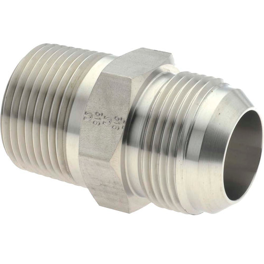 OMEGA ONE INC. TX-16-C Stainless Steel Flared Tube Connector 1" OD, 1-11-1/2 Thread, 37 deg Flared Angle