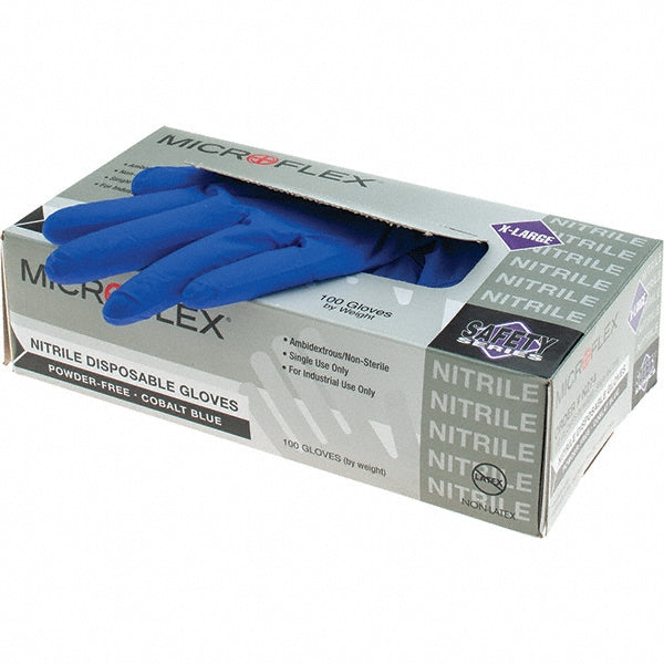 Ansell N274 Series Microflex Disposable Gloves Size X-Large, 3.9 mil, Uncoated-Coated Nitrile, Industrial Grade, Unpowdered