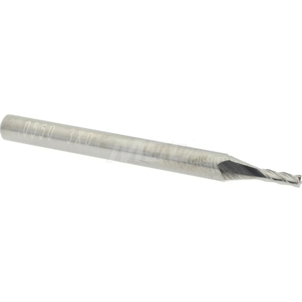 Accupro 12276832 Square End Mill 0.055" Dia, 0.165" LOC, 4 Flutes, Solid Carbide