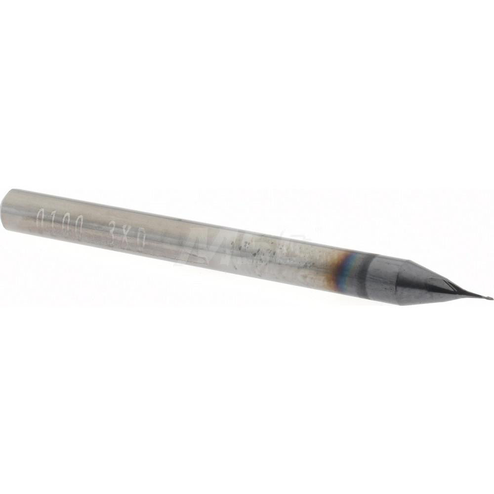 Accupro 14796885 Square End Mill 0.01'' Dia, 1/32'' LOC, 1/8'' Shank Dia, 1-1/2'' OAL, 2 Flutes, Solid Carbide