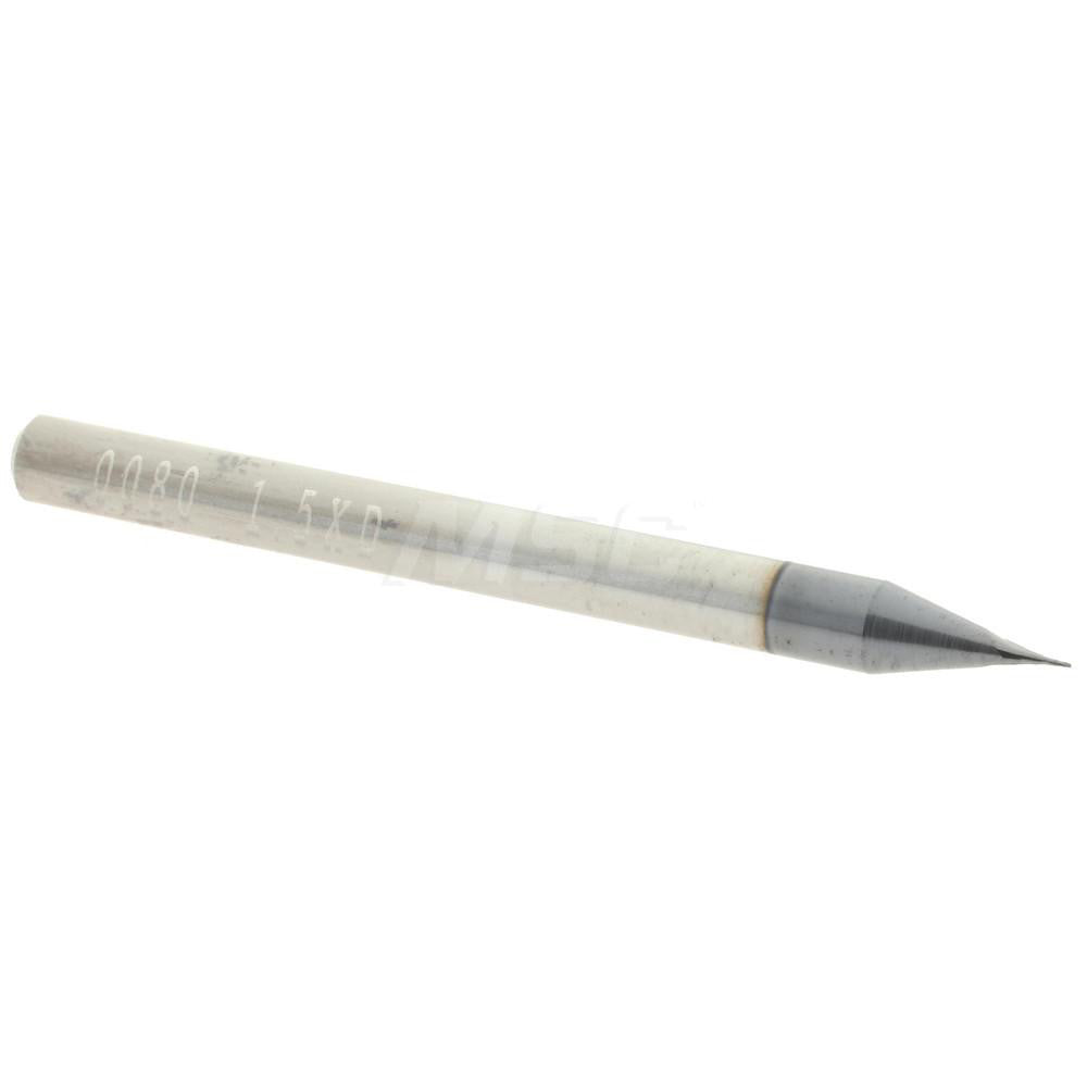 Accupro 14796988 Square End Mill 0.008" Dia, 0.012" LOC, 2 Flutes, Solid Carbide