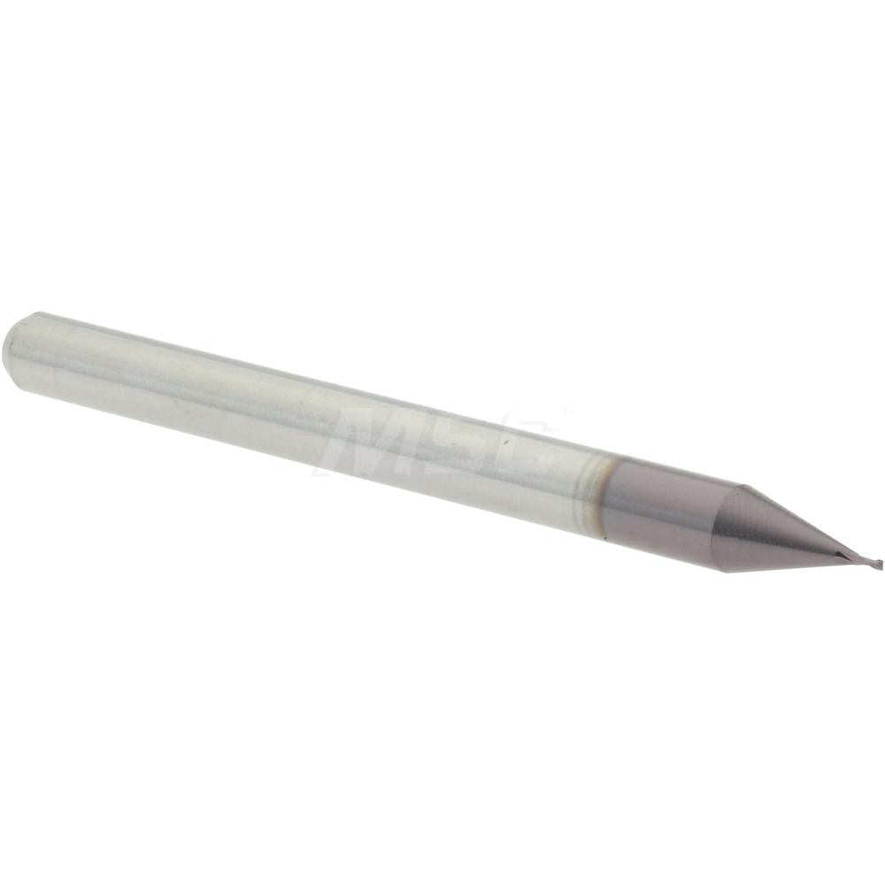 Accupro 14797087 Square End Mill 0.015" Dia, 2 Flutes, 0.023" LOC, Solid Carbide, 30 &deg Helix