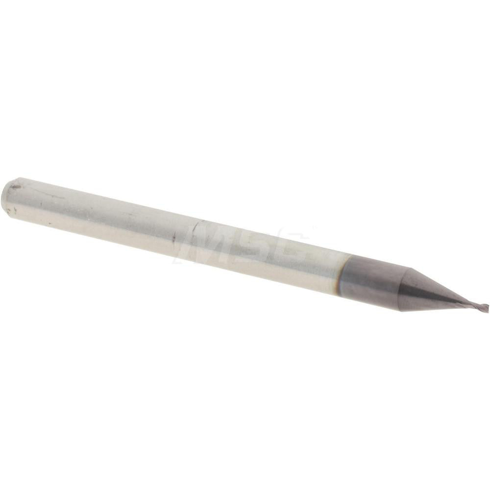 Accupro 12464378 Square End Mill 0.025" Dia, 0.038" LOC, 2 Flutes, Solid Carbide