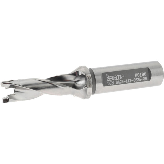Iscar 3202285 Replaceable-Tip Drill 0.492 to 0.508" Dia, 1.47" Max Depth, 5/8" Weldon Flat Shank