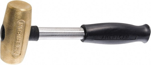 American Hammer AM4BRCG Non-Marring Hammer 4 lb, 1-5/8" Face Dia, Brass Head