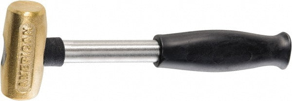 American Hammer AM2BRCG Non-Marring Hammer 2 lb, 1-1/2" Face Dia, Brass Head