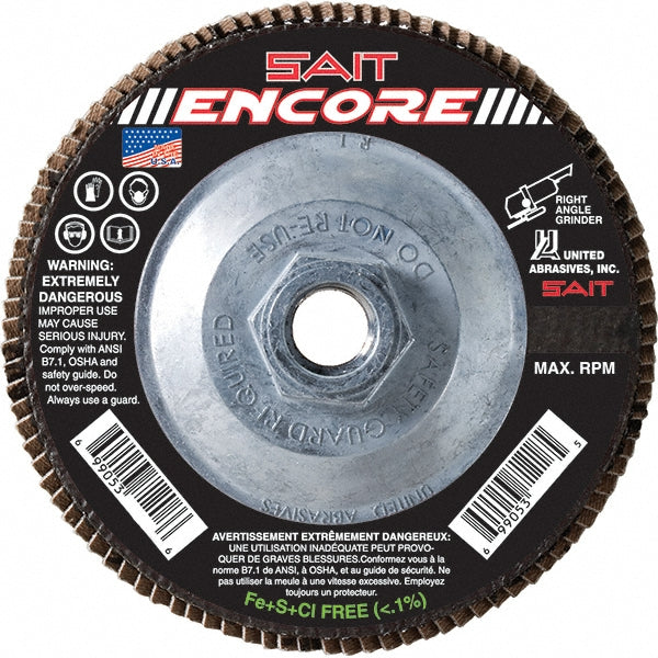 Sait 71215 Flap Disc  4-1/2" Dia, 36 Grit, Zirconia Alumina, Type 27