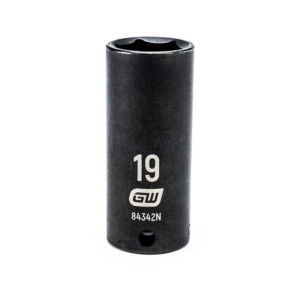 GEARWRENCH 84342N Impact Socket 3/8" Drive, 19mm Socket, Hex Drive