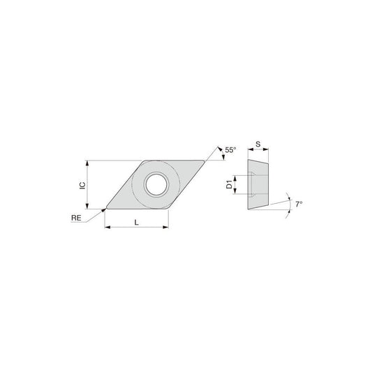 Tungaloy 6864925 Turning Insert DCMT21.52PSS AH725, Carbide