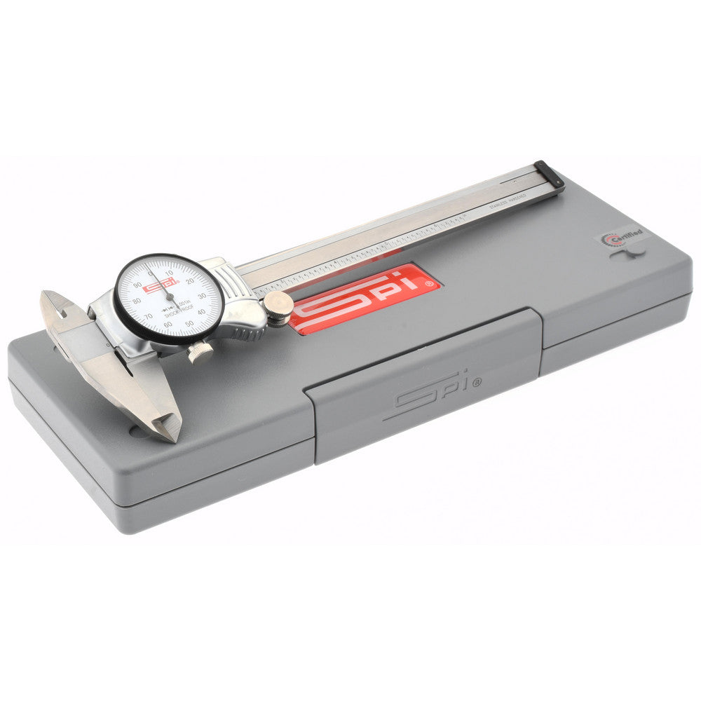 SPI CMS160725026 Dial Caliper 6'' Range, 0.001'' Graduation, 0.1'' per Revolution