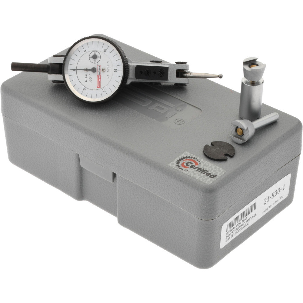 SPI 21-530-1 0 to 0.06", 0.001000" Graduation, Horizontal Dial Test Indicator