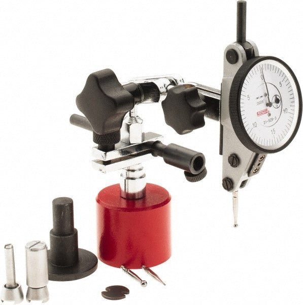 SPI CMS160726109 Test Indicator Kit 9 Pc, 0.06 to 0.06" Measuring Range, 1-1/2" Dial Dia, 0-15-0 Dial Reading