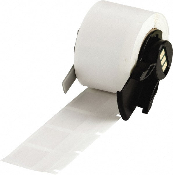 Brady M6-18-427 Label Maker Label Clear & White, Vinyl, 1" OAL, 3/4" OAW, 250 per Roll, 1 Roll